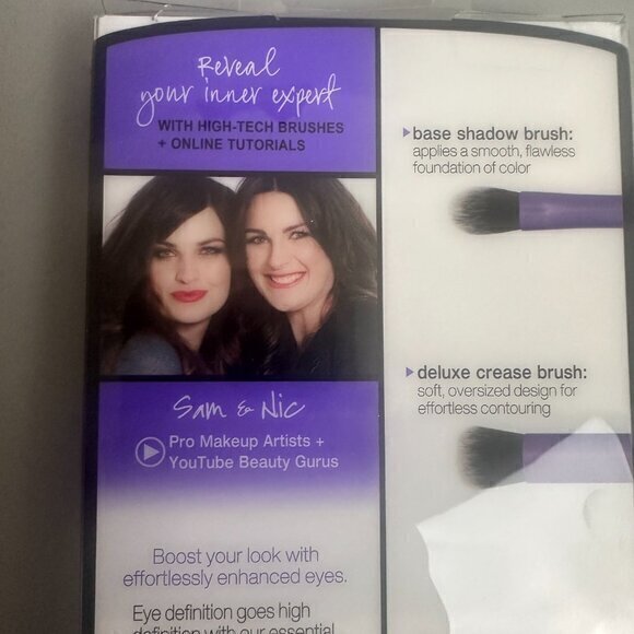 Real Techniques EYES Starter Set of 4 Makeup Brushes stage makeup tech purple - Picture 3 of 4